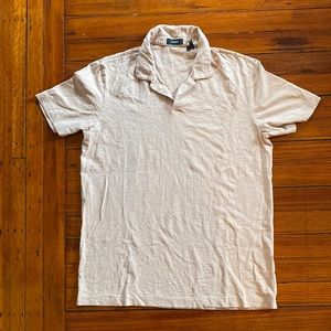 Men’s Theory Short Sleeve Polo Shirt Buttonless Lightweight Pink L